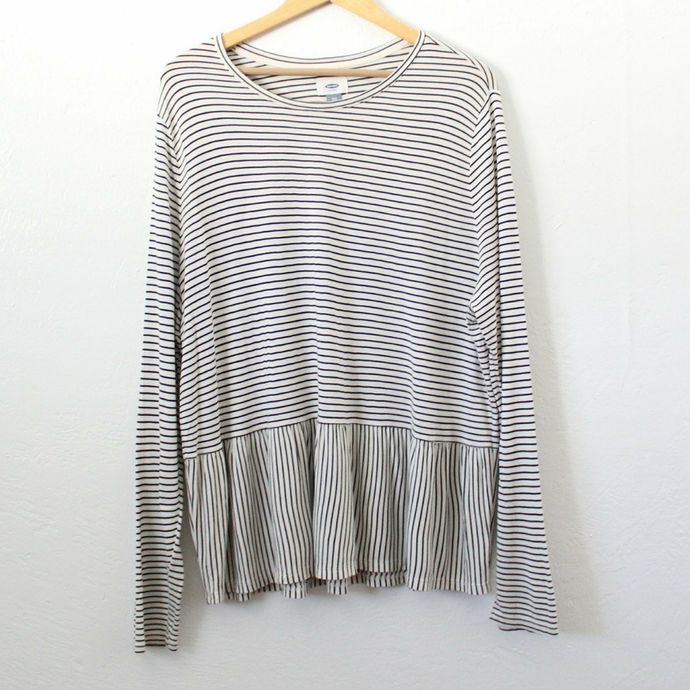 Striped Peplum Top